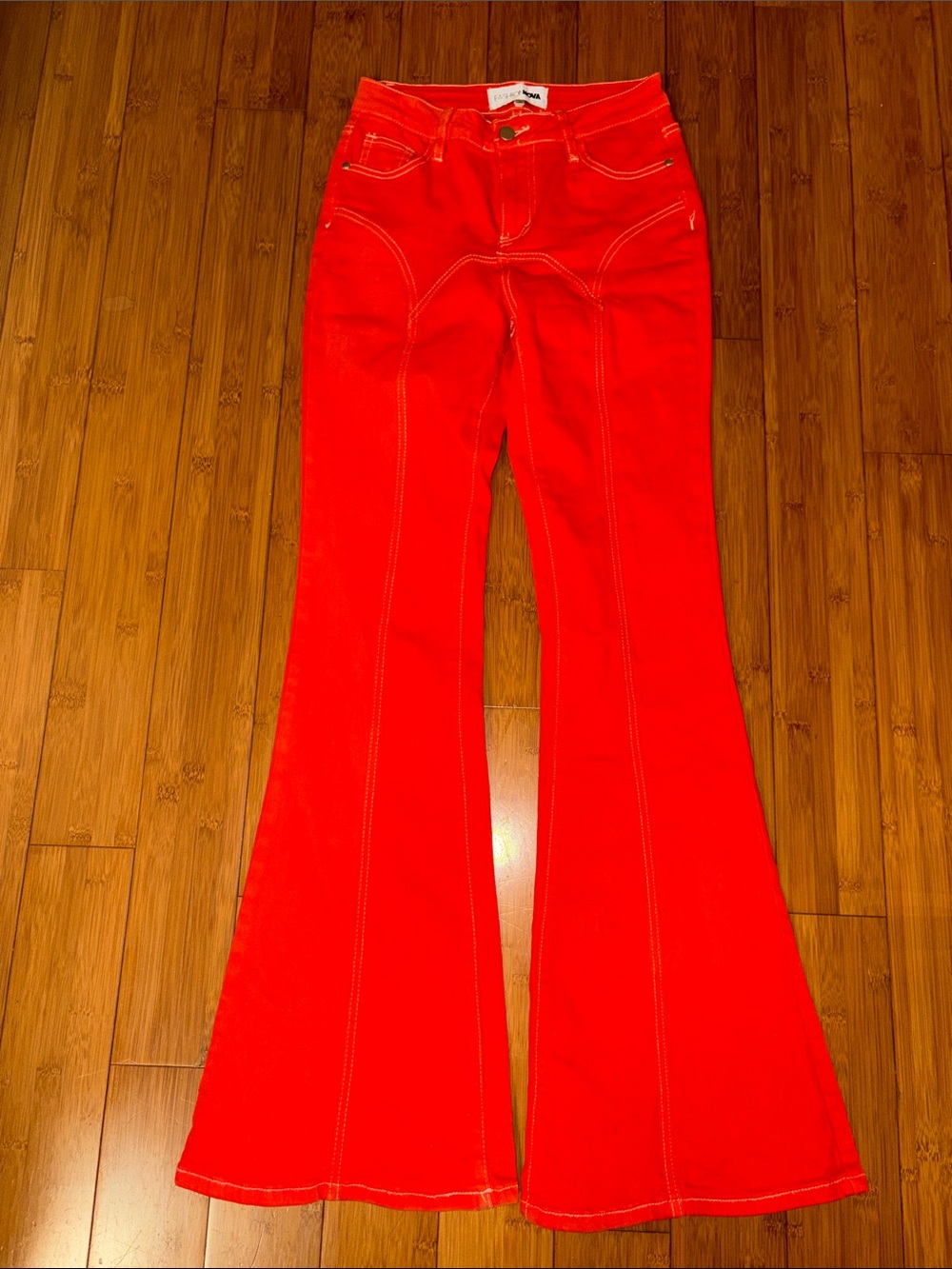 Fashion Nova Bold Red Flare Jeans